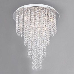 Krystall Innfelt 8 Lys Moderne Metall Galvanisert