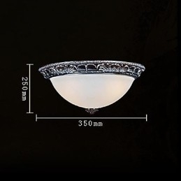 Innfelt Lampe I Glassharpiks, Sølvutskjæring, Retro, Europeisk Klassisk