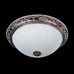 Innfelt Lampe I Glassharpiks, Sølvutskjæring, Retro, Europeisk Klassisk
