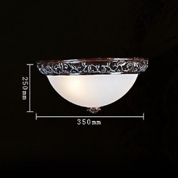 Innfelt Lampe I Glassharpiks, Sølvutskjæring, Europeisk Klassisk