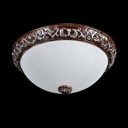Innfelt Lampe I Glassharpiks, Sølvutskjæring, Europeisk Klassisk