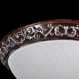 Innfelt Lampe I Glassharpiks, Sølvutskjæring, Europeisk Klassisk