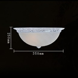 Hvit Innfelt Lampe I Glassharpiks, Europeisk Klassisk