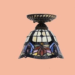Europeisk Landlig Kreativ Kunst Farget Glass Absorberer Kuppellampelys