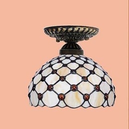 Europeisk Landlig Kreativ Kunst Farget Glass Absorberer Kuppellampelys