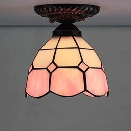17 * Europeisk Landlig Kreativ Kunst Farget Glass Absorberer Kuppellampelys