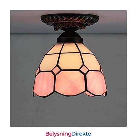 17 * Europeisk Landlig Kreativ Kunst Farget Glass Absorberer Kuppellampelys