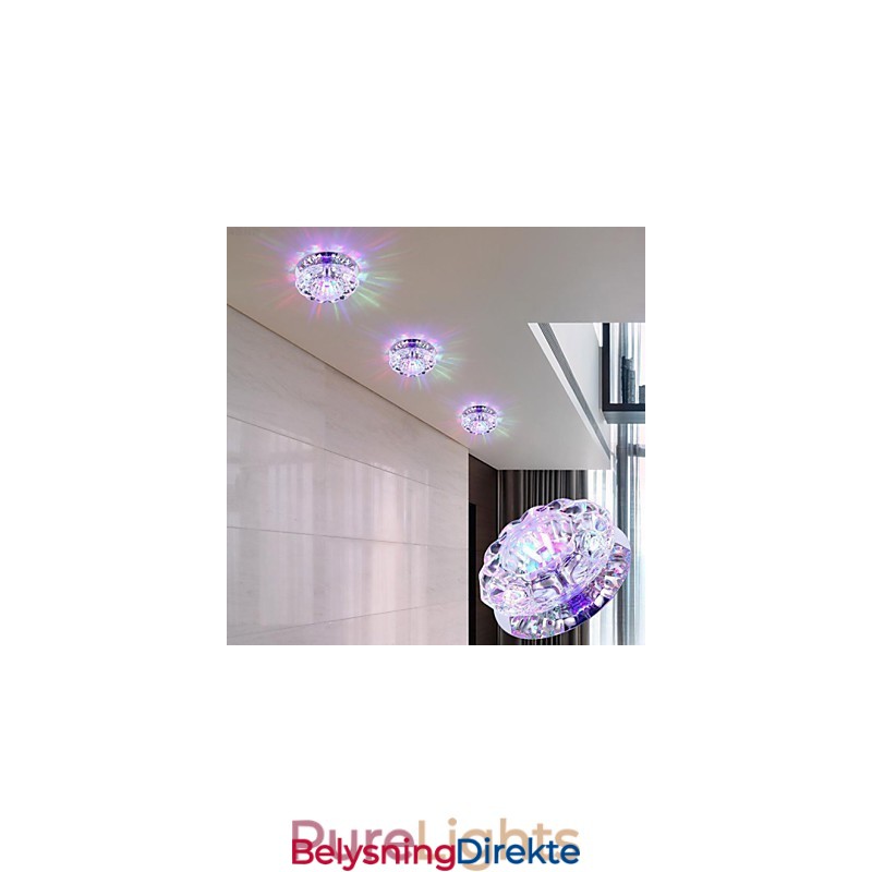 Krystall Taklampe Spotlight Smd 3W Kreativ Lampe Absorberer Kuppellys