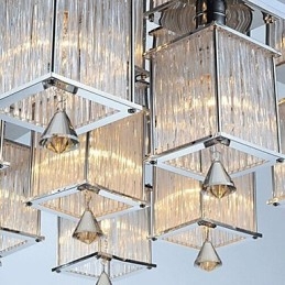 Moderne Samtids Krystall Krom Metall Innfelt Montering