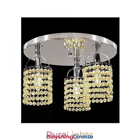 Moderne Samtids Krystall Galvanisert Metall Lysekrone Innfelt Montering