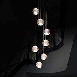 Moderne Pendellampe G4 Retrofit 7 Lys Forkrommet Krystall For Trappelys