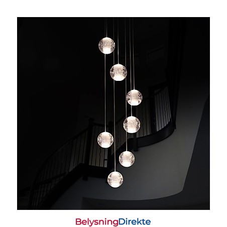 Moderne Pendellampe G4 Retrofit 7 Lys Forkrommet Krystall For Trappelys
