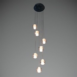Moderne Pendellampe G4 Retrofit 7 Lys Forkrommet Krystall For Trappelys
