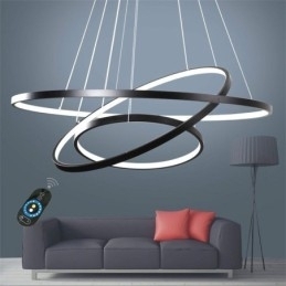 Dimbar Pendellampe Med Fjernkontroll, Moderne Design, Tre Ringer