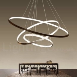 Dimbar Pendellampe Med Fjernkontroll, Moderne Design, Tre Ringer