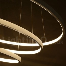 Dimbar Pendellampe Med Fjernkontroll, Moderne Design, Tre Ringer