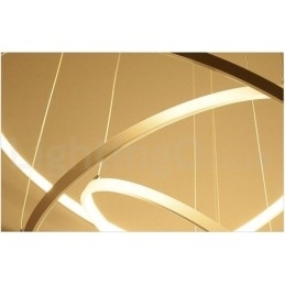 Dimbar Pendellampe Med Fjernkontroll, Moderne Design, Tre Ringer