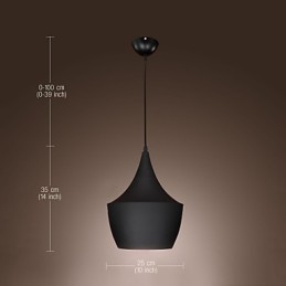 Pendellampe Retro Vintage Tom Dixon Design Svart
