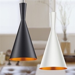 Pendellampe Retro Vintage Tom Dixon Design Svart Hvit C-Type Kafépendellamper