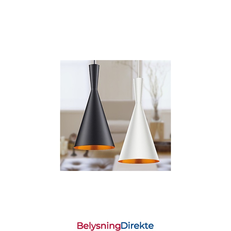 Pendellampe Retro Vintage Tom Dixon Design Svart Hvit C-Type Kafépendellamper