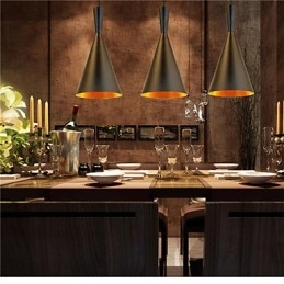 Pendellampe Retro Vintage Tom Dixon Design Svart Hvit C-Type Kafépendellamper
