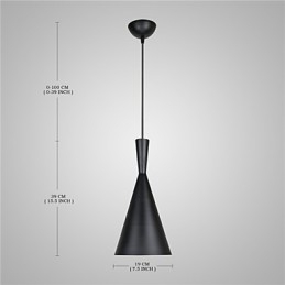 Pendellampe Retro Vintage Tom Dixon Design Svart Hvit C-Type Kafépendellamper