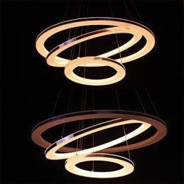 Moderne Pendellampe Med 3 Ringer I Akryl