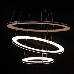 Moderne Pendellampe Med 3 Ringer I Akryl