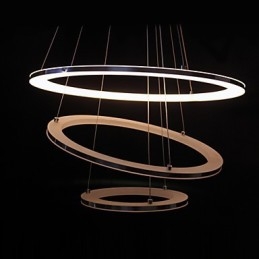 Moderne Pendellampe Med 3 Ringer I Akryl