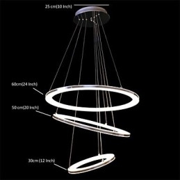 Moderne Pendellampe Med 3 Ringer I Akryl