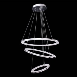 Moderne Pendellampe Med 3 Ringer I Akryl