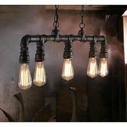 Tradisjonell Klassisk Vintage Lanterne Landlig Retro Mini-Stil Maleri Metall Pendellampe Spisestue