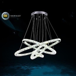 Moderne Pendellampe I Klar Krystall, Lysekrone Til Taket, D100 Cm + D80 Cm + D60 Cm + D40 Cm