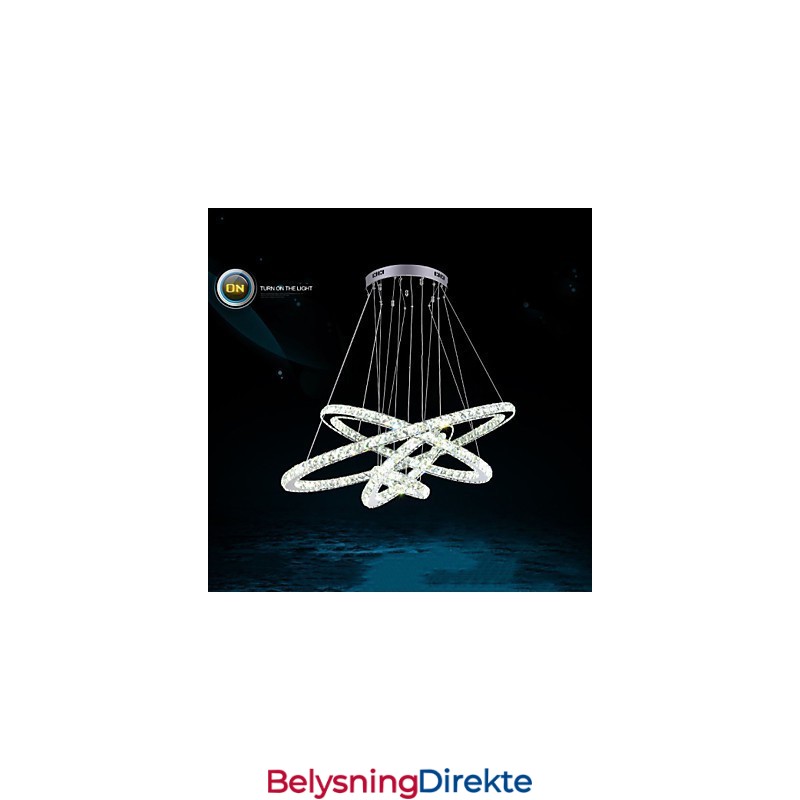 Moderne Pendellampe I Klar Krystall, Lysekrone Til Taket, D100 Cm + D80 Cm + D60 Cm + D40 Cm