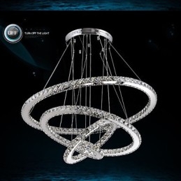 Moderne Pendellampe I Klar Krystall, Lysekrone Til Taket, D100 Cm + D80 Cm + D60 Cm + D40 Cm