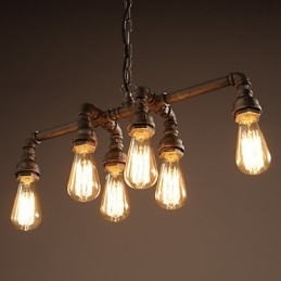 Edison Retro Loftsstil Vintage Industriell Pendellampe Metall Vannrørsarmatur Lampara Colgantes