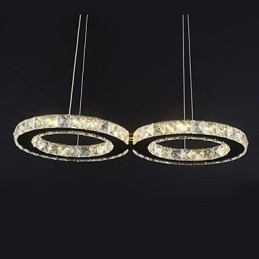 Moderne Krystallkrommetallpendellampe