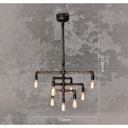 Tradisjonell Klassisk Vintage Retro Lanterne Landlig Maleri Metall Pendellampe