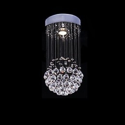 Moderne Samtids Krystall Galvanisert Metall Lysekrone Innfelt Montering