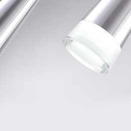 Moderne, Samtidskunstnerisk Anhengslampe I Krom I Metall