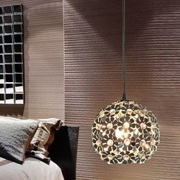 Moderne Og Moderne Globeformet Krystall Mini-Stil Galvanisert Pendellampe