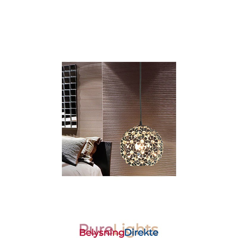 Moderne Og Moderne Globeformet Krystall Mini-Stil Galvanisert Pendellampe