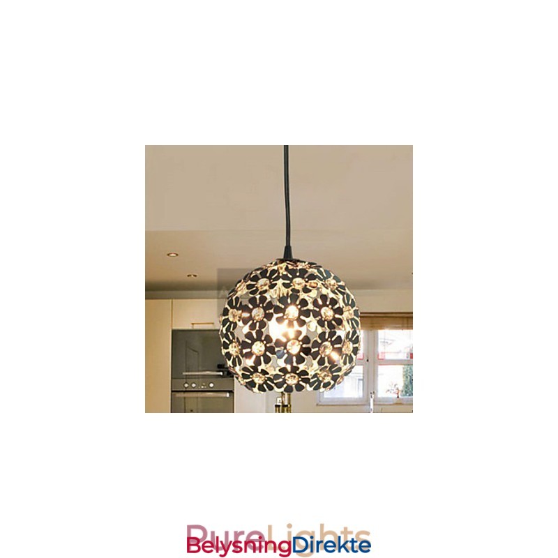 Moderne Og Moderne Globeformet Krystall Mini-Stil Galvanisert Pendellampe