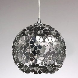 Moderne Og Moderne Globeformet Krystall Mini-Stil Galvanisert Pendellampe