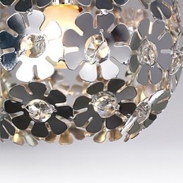 Moderne Og Moderne Globeformet Krystall Mini-Stil Galvanisert Pendellampe