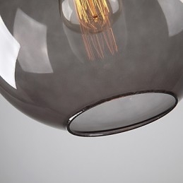 Moderne Glasspendellampe I Rund Røykgrå Bobledesign