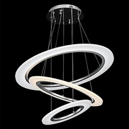3-Ring Diy-Formet Akryl Pendellampe Taklamper Lysekronearmaturer Med