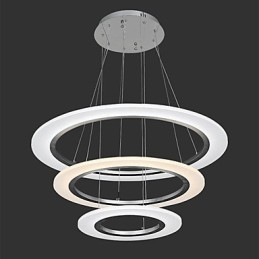 3-Ring Diy-Formet Akryl Pendellampe Taklamper Lysekronearmaturer Med