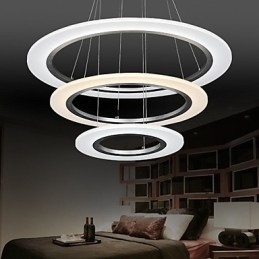 3-Ring Diy-Formet Akryl Pendellampe Taklamper Lysekronearmaturer Med