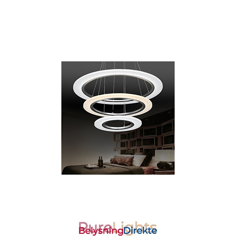 3-Ring Diy-Formet Akryl Pendellampe Taklamper Lysekronearmaturer Med